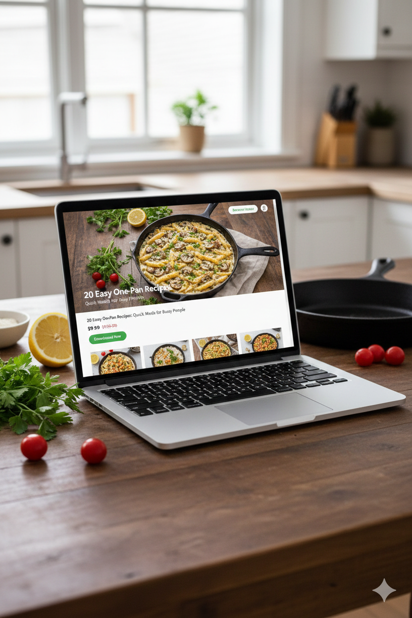 Save time and effort with 20 delicious one-pan recipes designed for busy people. No more piles of dishes—just healthy, chef-quality meals in minutes. Instant digital download."